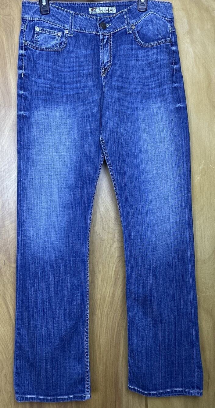 BKE MENS 32 X 33 1/2” Culture Boot Cut Blue Denim Mexico Jeans
